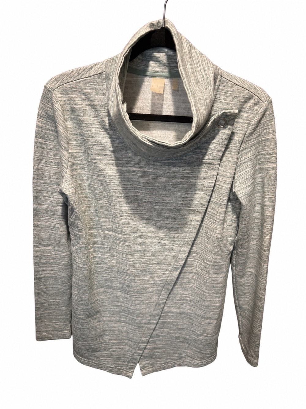 Danskin Light Gray Asymmetrical Cowl Neck Sweater
